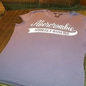 Abercrombie & Fitch navy knit logo tee
